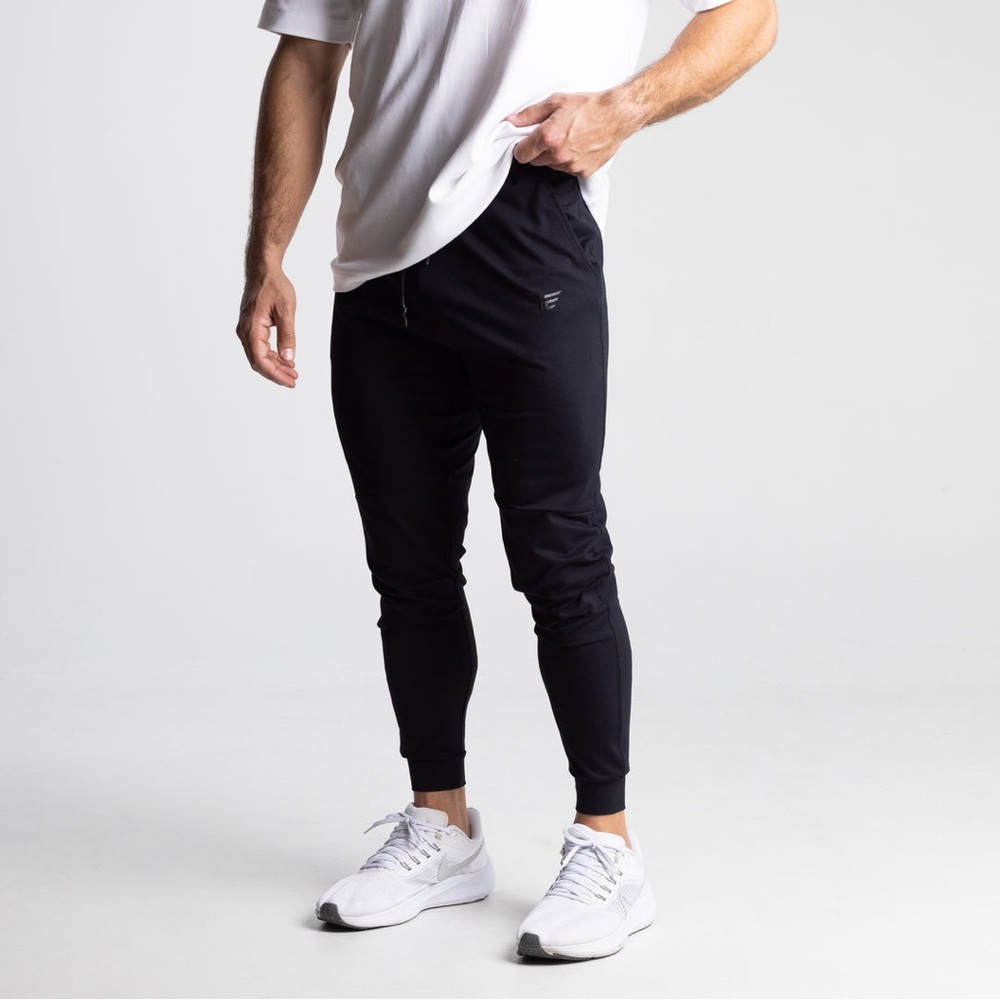 Men's Edge Movement Black Jogger Pants-Size Large